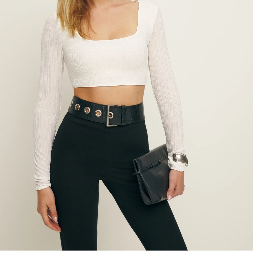 Reformation Ainsley Knit Top White - Size S